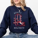  Howdy Holidays Christmas Cowboy Boot Country Western Xmas Graphic Premium Sweatshirt