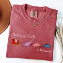 XL Crimson Red I Believe In Santa And Dinosaurs Sleigh Reindeer Christmas Winter Xmas Comfort Colors Tee
