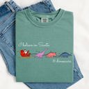 Small Light Green I Believe In Santa And Dinosaurs Sleigh Reindeer Christmas Winter Xmas Comfort Colors Tee