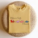 Large Mustard I Believe In Santa And Dinosaurs Sleigh Reindeer Christmas Winter Xmas Comfort Colors Tee