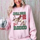 XXL Light Pink Jingle Horse Rodeo Christmas Cowboy Santa Xmas Western Country Holiday Sweatshirt
