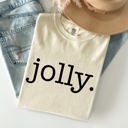XL Ivory Cream Jolly Classic Minimalist Christmas Winter Snow Santa Xmas Limited Edition Comfort Colors Tee