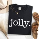 Medium Black Jolly Classic Minimalist Christmas Winter Snow Santa Xmas Limited Edition Comfort Colors Tee
