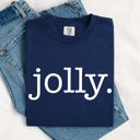 XL Navy Jolly Classic Minimalist Christmas Winter Snow Santa Xmas Limited Edition Comfort Colors Tee