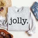 Medium Ash Light Gray Jolly Classic Minimalist Christmas Winter Snow Santa Festive Cozy Fleece Lined Sweatshirt