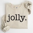 XXXL Sand Jolly Classic Minimalist Christmas Winter Snow Santa Festive Cozy Fleece Lined Sweatshirt
