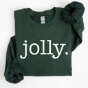 XXL Forest Green Jolly Classic Minimalist Christmas Winter Snow Santa Festive Cozy Fleece Lined Sweatshirt