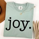 Small Bay Light Sage Joy Classic Minimalist Christmas Winter Snow Santa Xmas Holiday Cheer Comfort Colors Tee