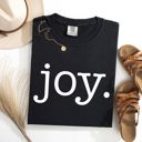 Medium Black Joy Classic Minimalist Christmas Winter Snow Santa Xmas Holiday Cheer Comfort Colors Tee