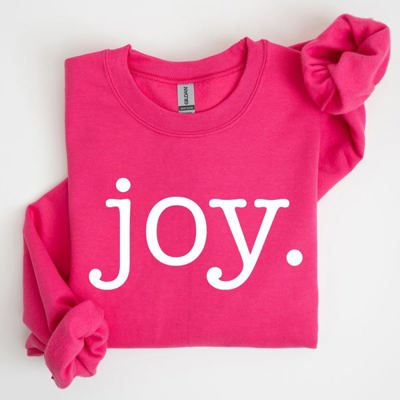 Joy, Classic Minimalist, Christmas, Winter, Snow, Santa Graphic Sweatshirt