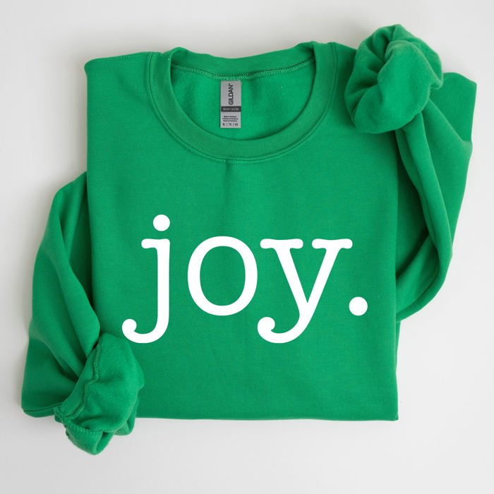 Joy, Classic Minimalist, Christmas, Winter, Snow, Santa Graphic Sweatshirt