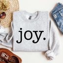 XXL Ash Light Gray Joy, Classic Minimalist, Christmas, Winter, Snow, Santa Graphic Sweatshirt