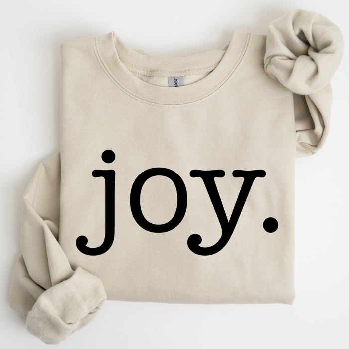 Joy, Classic Minimalist, Christmas, Winter, Snow, Santa Graphic Sweatshirt