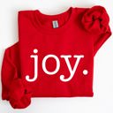 XL Red Joy, Classic Minimalist, Christmas, Winter, Snow, Santa Graphic Sweatshirt