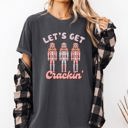 Small Pepper Dark Gray Let's Get Crackin Nutcrackers Christmas Ballet Santa Winter Xmas Comfort Colors Tee