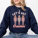 Medium Navy Let's Get Crackin Nutcrackers Christmas Ballet Santa Winter Xmas Seasonal Sweatshirt