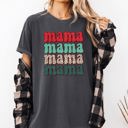  Mama Mama Mama Mama Christmas Retro Leopard Print Santa Xmas Holiday Edition Comfort Colors Tee