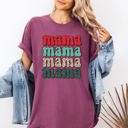 XL Berry Red Mama Mama Mama Mama Christmas Retro Leopard Print Santa Xmas Holiday Edition Comfort Colors Tee