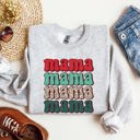 XXL Ash Light Gray Mama Mama Mama Mama Christmas Xmas Leopard Print Santa Retro Winter Graphic Sweatshirt