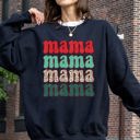 XXXL Black Mama Mama Mama Mama Christmas Xmas Leopard Print Santa Retro Winter Graphic Sweatshirt