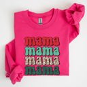 XL Heliconia Bright Pink Mama Mama Mama Mama Christmas Xmas Leopard Print Santa Retro Winter Graphic Sweatshirt