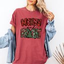 XXL Crimson Red Merry and Bright Christmas Tree Colorful Winter Xmas Santa Holiday Comfort Colors Tee