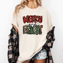 XXXL Ivory Cream Merry and Bright Christmas Tree Colorful Winter Xmas Santa Holiday Comfort Colors Tee