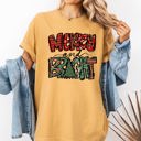 XXXL Mustard Merry and Bright Christmas Tree Colorful Winter Xmas Santa Holiday Comfort Colors Tee