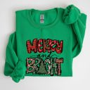 XXXL Irish Bright Green Merry And Bright Christmas Tree Santa Colorful Winter Xmas Noel Jolly Holiday Scene Sweatshirt