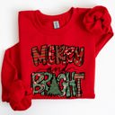 XXL Red Merry And Bright Christmas Tree Santa Colorful Winter Xmas Noel Jolly Holiday Scene Sweatshirt
