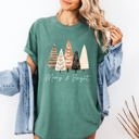 XXXL Light Green Merry and Bright Christmas Trees Hygge Winter Santa Snow Xmas Comfort Colors Tee