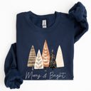 Merry and Bright Christmas Trees Hygge Winter Santa Snow Xmas Festive Holiday Cheer Sweatshirt
