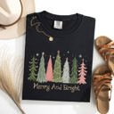 XXXL Black Merry and Bright Christmas Trees Winter Snow Xmas Holiday Scene Comfort Colors Tee