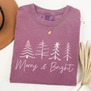 Small Berry Red Merry And Bright Limited Edition Christmas Minimalist Winter Snow Santa Xmas Comfort Colors Tee