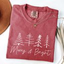 XL Crimson Red Merry And Bright Limited Edition Christmas Minimalist Winter Snow Santa Xmas Comfort Colors Tee
