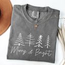 XXXL Pepper Dark Gray Merry And Bright Limited Edition Christmas Minimalist Winter Snow Santa Xmas Comfort Colors Tee