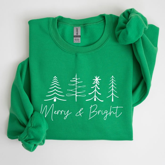 Merry And Bright Christmas Minimalist Winter Snow Santa Xmas Holiday Cozy Sweatshirt
