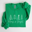 Small Irish Bright Green Merry And Bright Christmas Minimalist Winter Snow Santa Xmas Holiday Cozy Sweatshirt