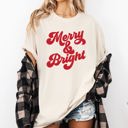  Merry and Bright Classic Christmas Winter Santa Xmas Nostalgia Print Comfort Colors Tee