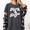  Merry and Bright Classic Christmas Winter Santa Xmas Nostalgia Print Comfort Colors Tee