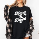 XXXL Black Merry and Bright Classic Christmas Winter Santa Xmas Nostalgia Print Comfort Colors Tee