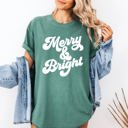 XL Light Green Merry and Bright Classic Christmas Winter Santa Xmas Nostalgia Print Comfort Colors Tee