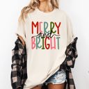  Merry And Bright Colorful Christmas Winter Santa Claus North Pole Holiday Cheer For Everyone Comfort Colors Tee