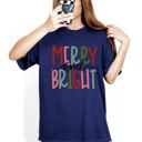  Merry And Bright Colorful Christmas Winter Santa Claus North Pole Holiday Cheer For Everyone Comfort Colors Tee