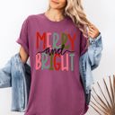 XXL Berry Red Merry And Bright Colorful Christmas Winter Santa Claus North Pole Holiday Cheer For Everyone Comfort Colors Tee