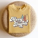 XL Mustard Merry And Bright Colorful Retro Christmas Santa Winter Edition Comfort Colors Tee