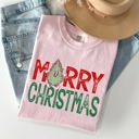 XL Blossom Light Pink Merry Christmas Tree Festive Vintage Santa Xmas Cozy Nostalgic Winter Wonderland Charm Comfort Colors Tee