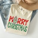 Medium Ivory Cream Merry Christmas Tree Festive Vintage Santa Xmas Cozy Nostalgic Winter Wonderland Charm Comfort Colors Tee