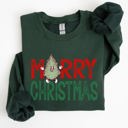 XXL Forest Green Merry Christmas Tree Vintage Retro Santa Xmas Whimsical Holiday Charm Classic Nordic Snowy Night Sweatshirt