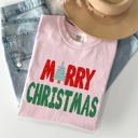 XXXL Blossom Light Pink Merry Christmas Tree Vintage Retro Winter Santa Xmas Scene For Cozy Holidays Comfort Colors Tee